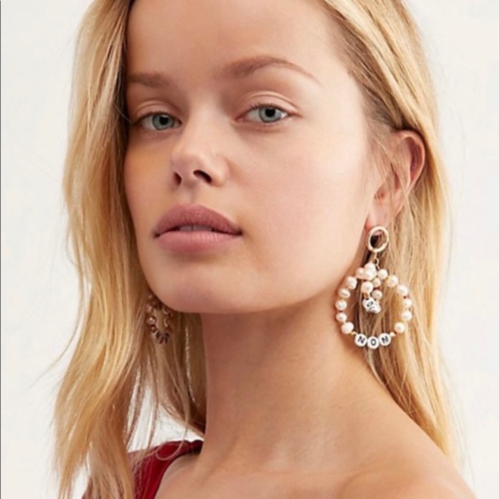 Free People Mon Amie pearl and bead earrings